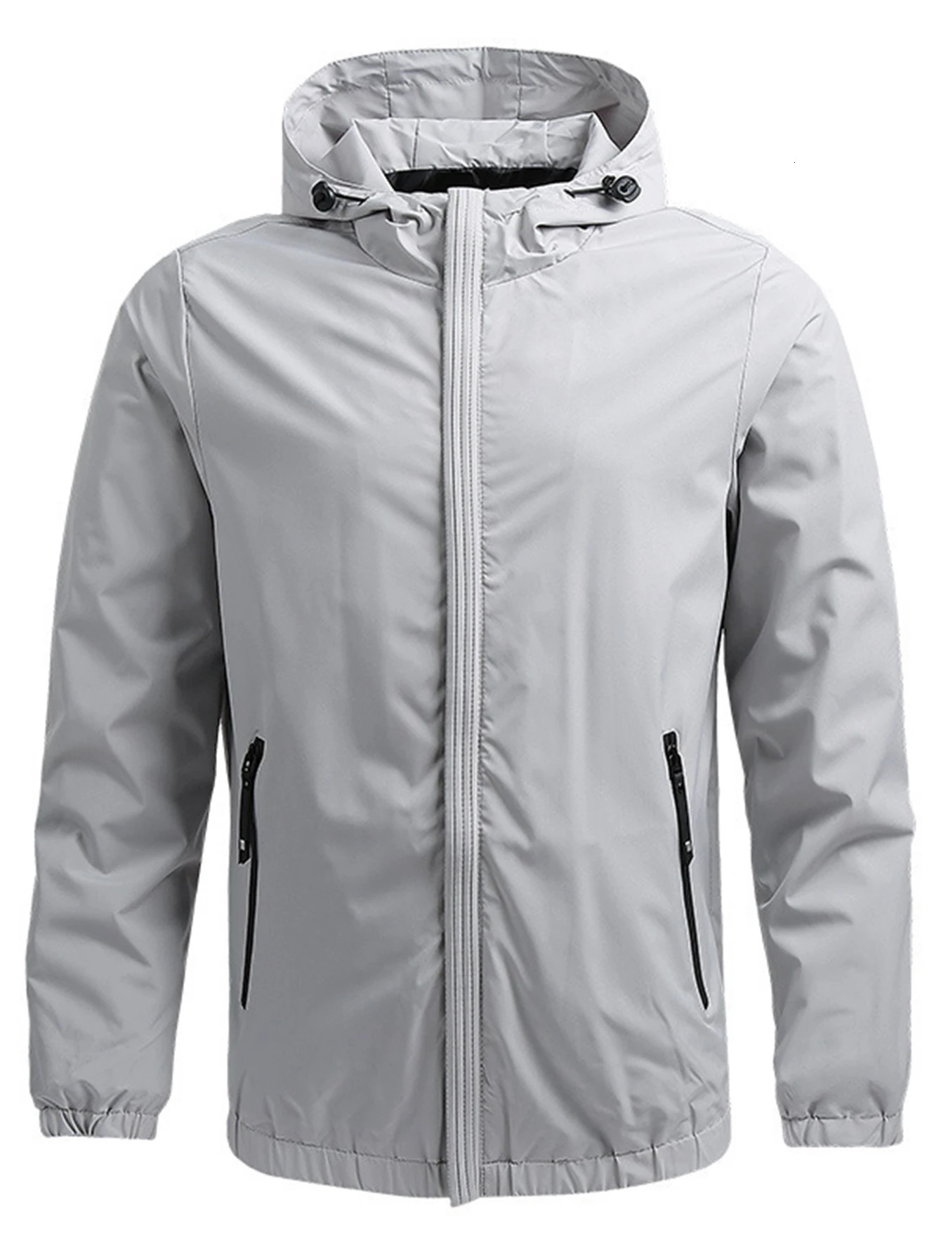 Mens AllSeason Lightweight Waterproof Jacket Breathable Windproof Hooded Raincoat Outdoor Hiking Trekking Travel Coat Casual L 250122Z