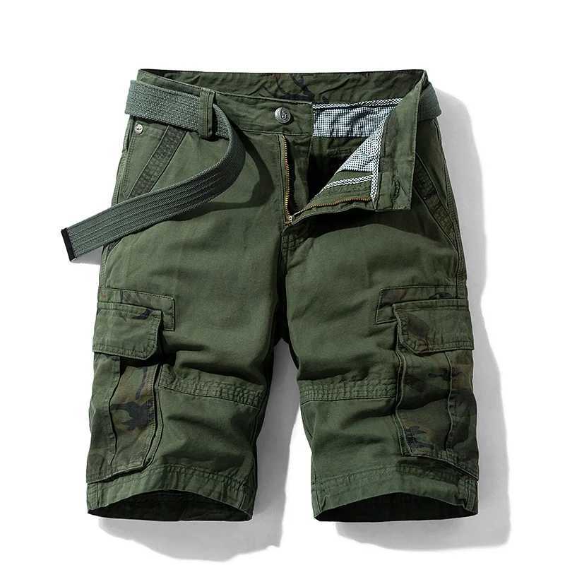 Summer Mens Camouflage Cargo Shorts Cotton Denim Breeches Bermuda Casual Multi Pocket Pants W250117 01