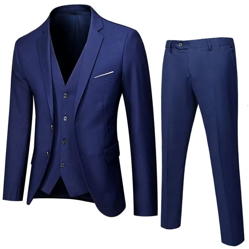 Spring Suit Mens K-style Slim Three-piece Suit Groomsmen Mens Groomsmen Business Casual Suit Professional Formal Wear 250122BJ
