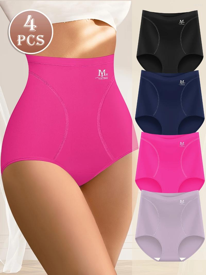 Women's Panties 4pcs High-Waist Tummy Control Shapewear - Seamless Comfort Fit BuLifting Summer Thin Assorted