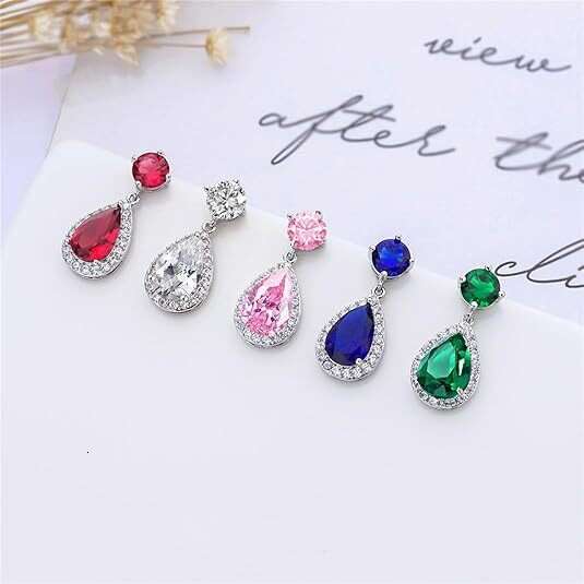 AAA Zircon Water Drop High-end Light Niche Design Full Dia Stud Earrings Versatile Ear Jewelry