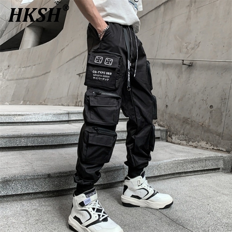 HKSH Autumn Summer Mens Tactical Darkwear Safari Style Fashion Pockets Leisure Fashion Youth Punk Cargo Pants HK0010 250724