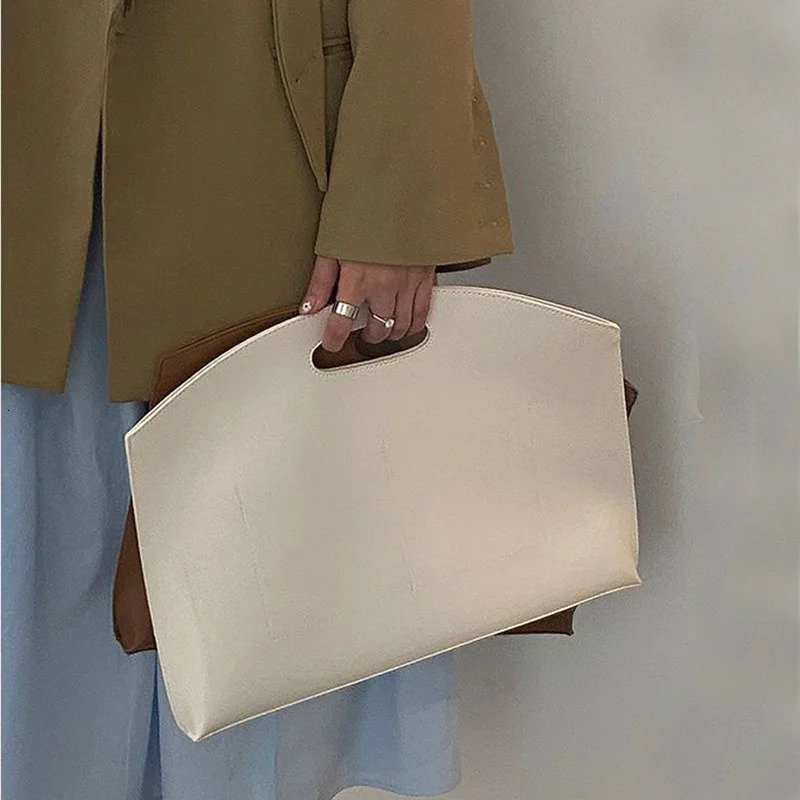 Womens Handbag Large-capacity File Bag Fashionable Versatile Bag Leather Briefcase Envelope Clutch Bag 250723