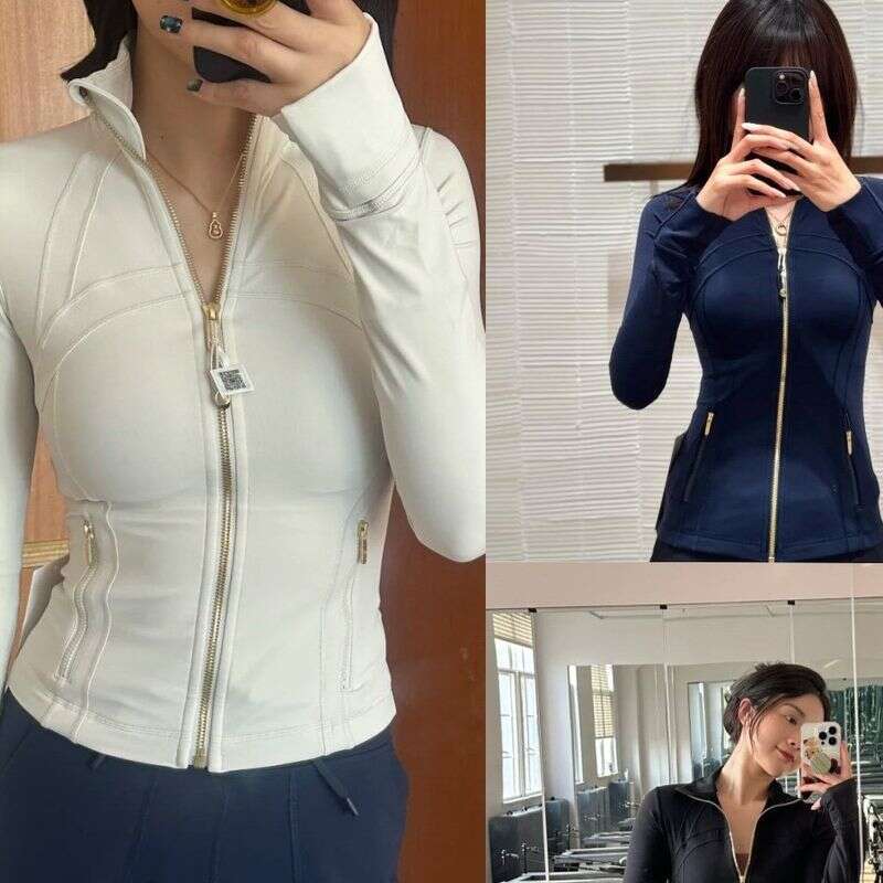 Women's Clothing New Style Gold Label Stand Collar Short Coat Yoga Wear Slim Fit Sports Jacket For Women