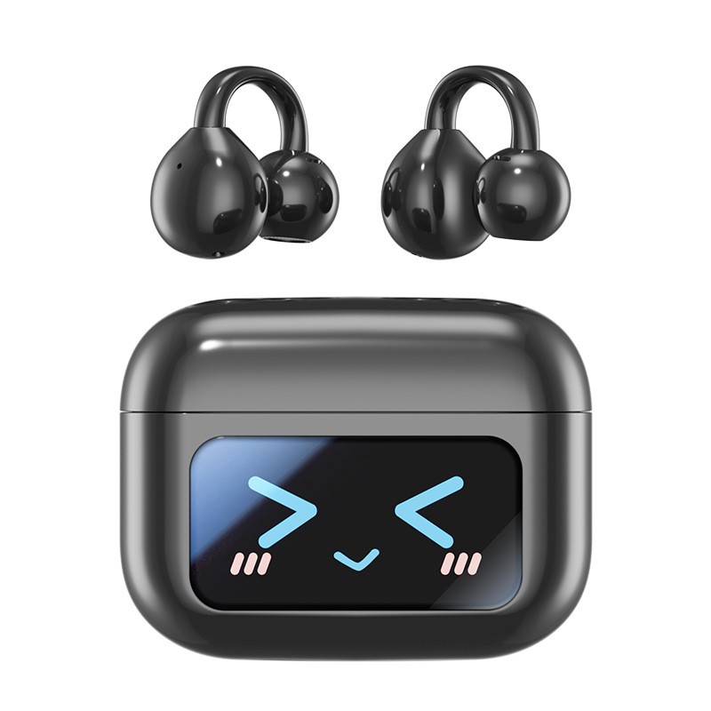 M100 Wireless Bluetooth Earset with LED Display, Clip-On Ear Headphones, 30H Playtime, Lightweight Stereo Sound, Noise Reduction for Sports/Runni-image-1069346092