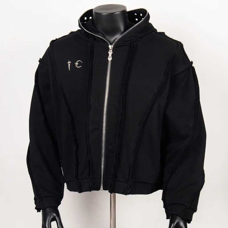 Thug Club Hoodie Fashion Brand Classic Star Moon Metal Splice Tops Hooded Zip-up Sweatshirts Thug Club Jacket Men Women L250801