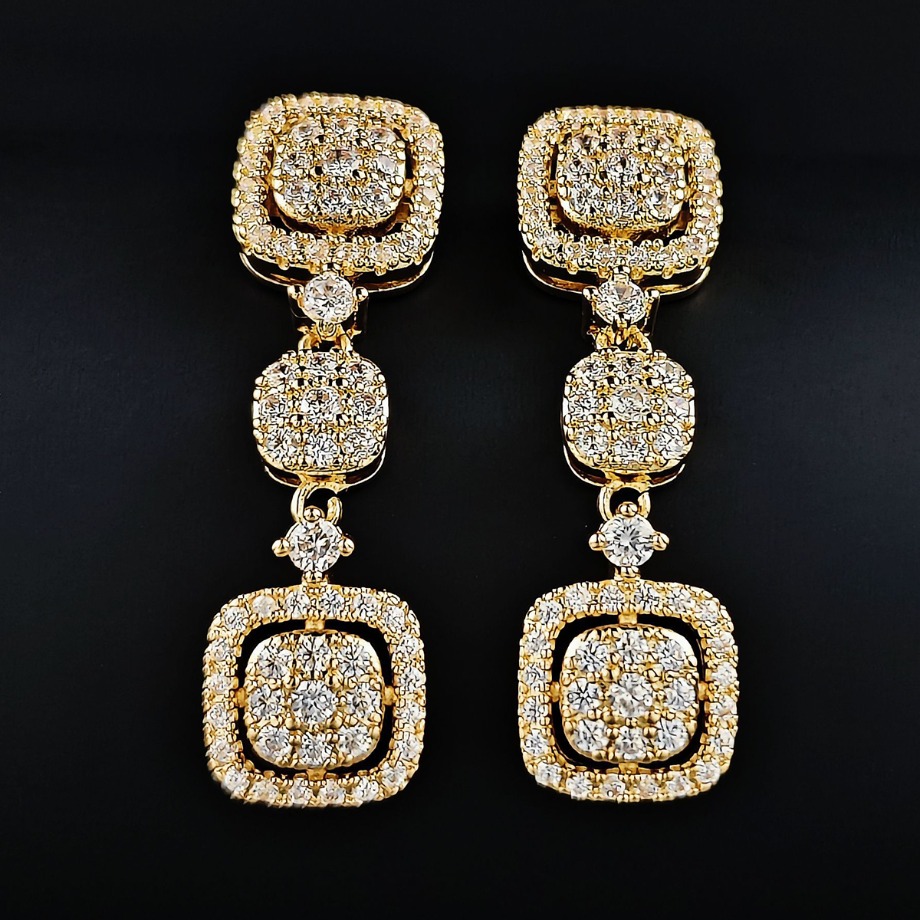 Designer Earrings Zircon Pendant Earring Gold Silver Plated Fashion Personalized Design Luxury Women Fashion Boutique Jewelry Chain Earrings