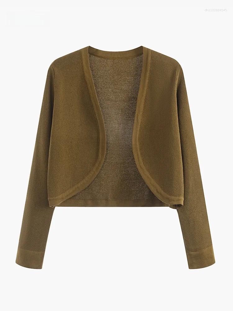 Women's Sweaters Knitted Cardigan Spring Autumn Ort Sle With Strap Skirt Top Summer Outerwear Small Awl V-ne Long Sve