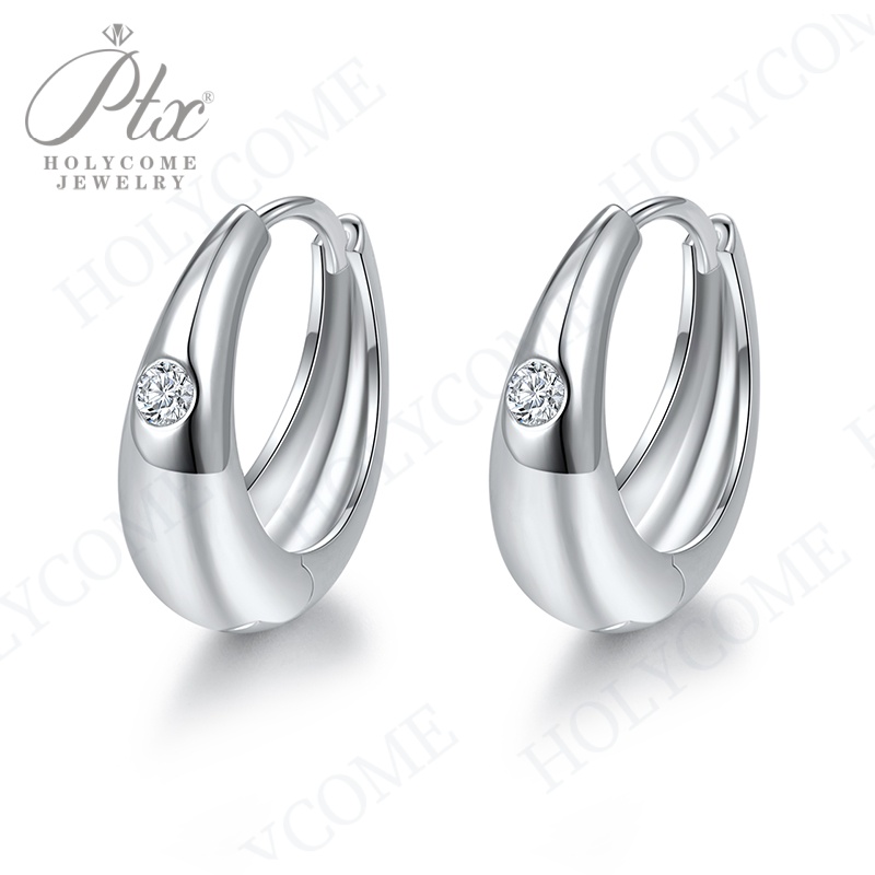 Certified 2.5mm Moissanite Retro Hoop Earring for Women Accessories S925 Sterling Silver Simple Exquisite Earrings Jewelry Gifts Daily Wear