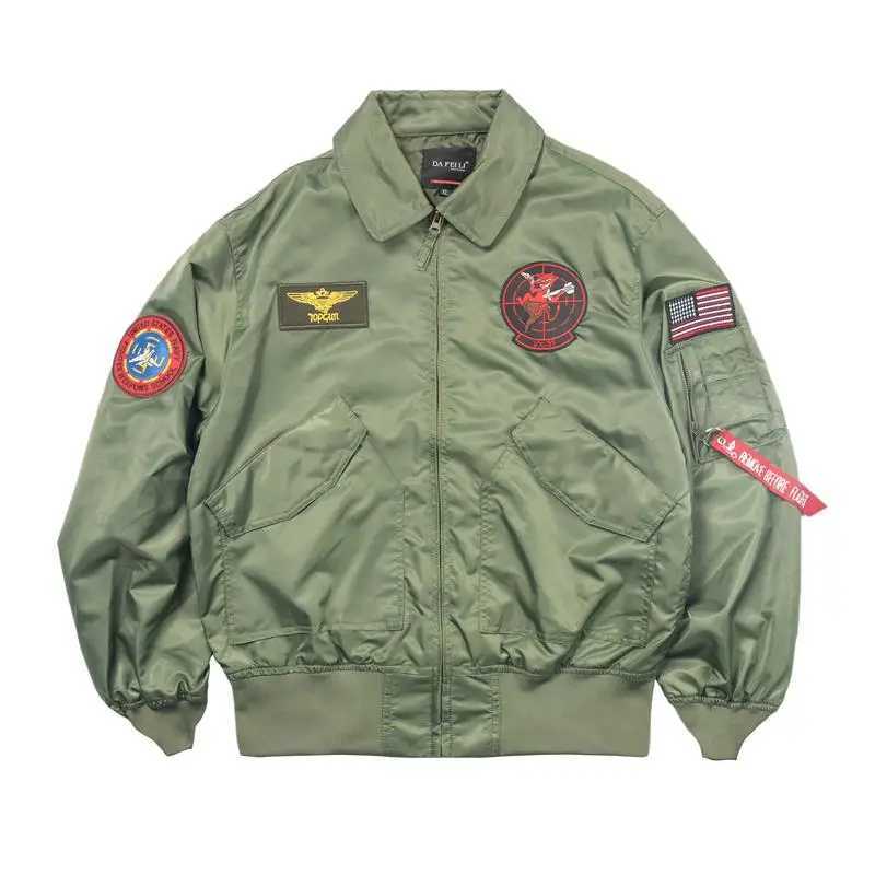 TOP GUN CWU-36P Spring Fashion Patched Military Style Bomber Pilot Motorcycle Flight Thin f1 Moto Racer Coat Windbreaker Jacket XJ250801