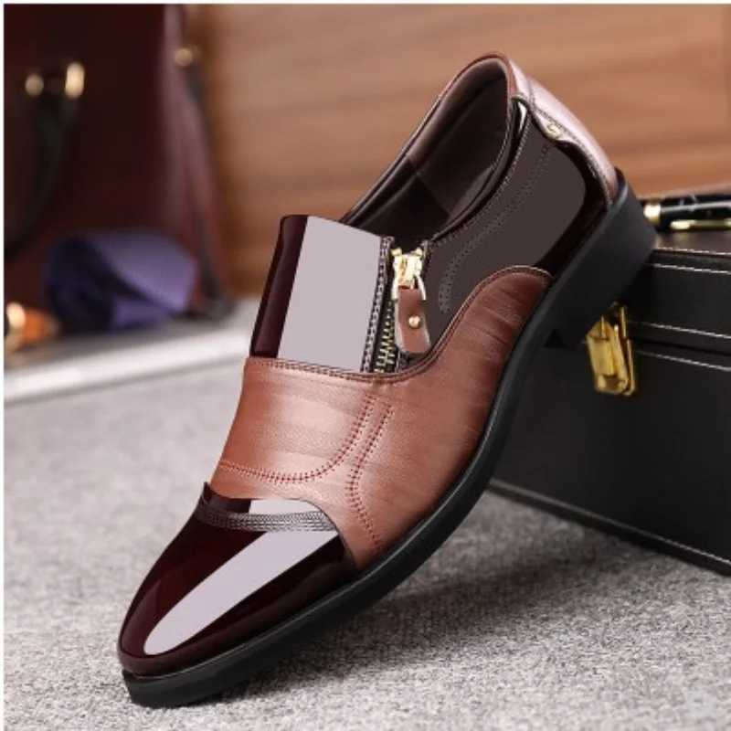 2023 New Slip Men Dress Shoes Oxfords for Business Dress New Classic Leather Suits Shoes XJ250801