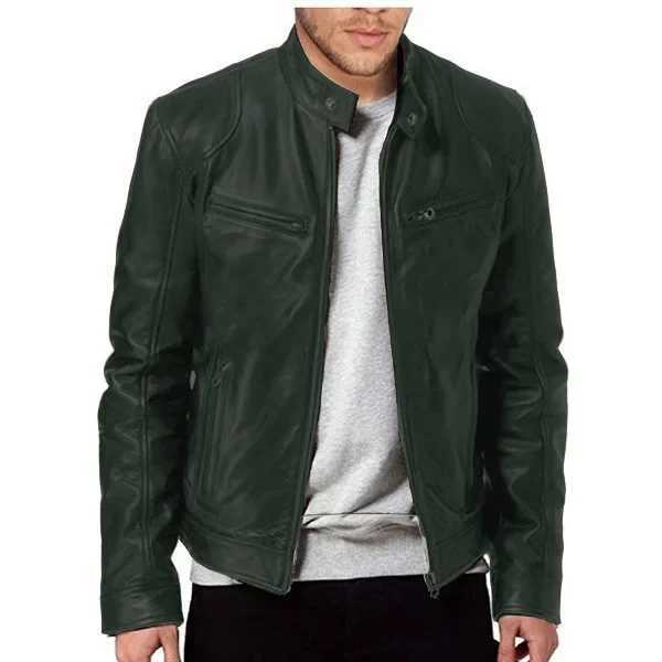 Spring Autumn Mens Leather Jacket Punk Style Motorcycle Jacket Stand Collar Youthful Menswear Casual Fashion Outerwear XJ250801