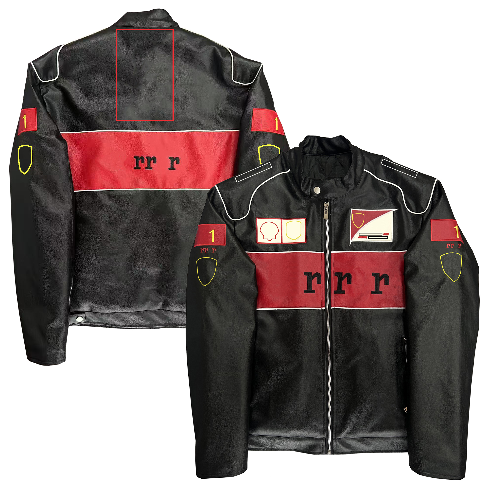2025 F1 racing leather jacket F1 team men's driver's jacket autumn and winter motorcycle riding retro full zipper windproof waterproof jac