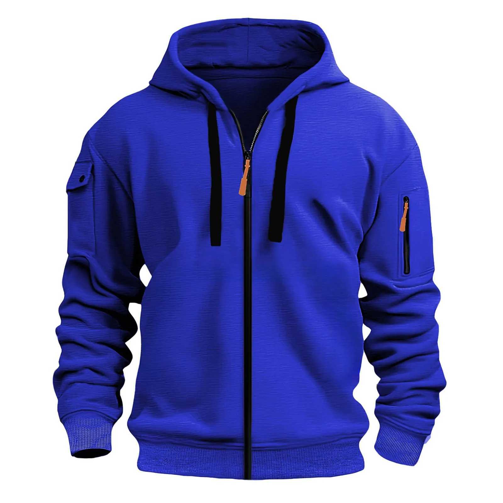 Mens Sports Zipper Solid Color Jacket Mens Spring and Long Sleeve Hoodies for Mens Leisure Outdoor Winter Jackets for Men XJ250801