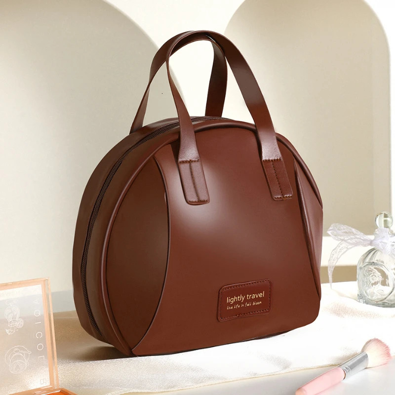 Fashion Makeup Storage Bag Travel Women PU Leather Shell Cosmetic Bag Handbag Portable Makeup Bag Lipstick Perfume Beauty Pouch 250731
