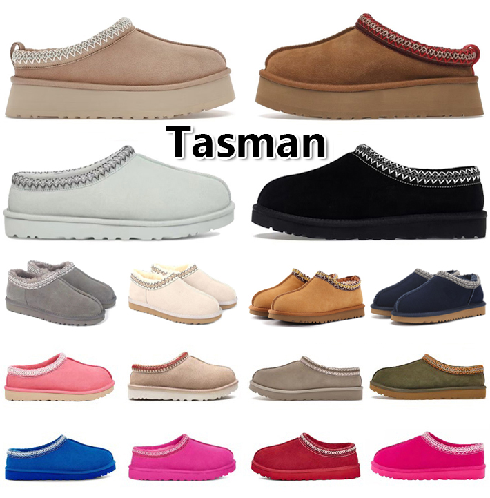 2025 Women Slippers Australia Tropical Pink Designer slides Tazz snow Winter Sheepskin womens boots Ladies Tasman Fur Boot Ultra Mini Wool Ankle Boo