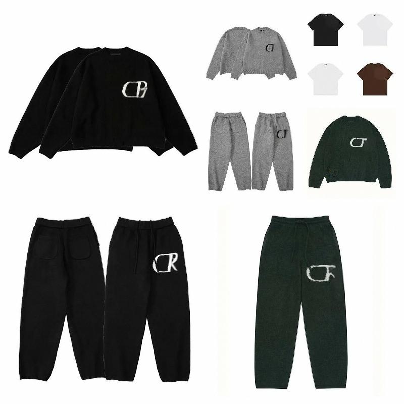 Crew neck sweaterhooded sweater Sweater wool jacquard craft sweater knitted outerwear autumn and winter warm sweater pullover sweater pants embroide