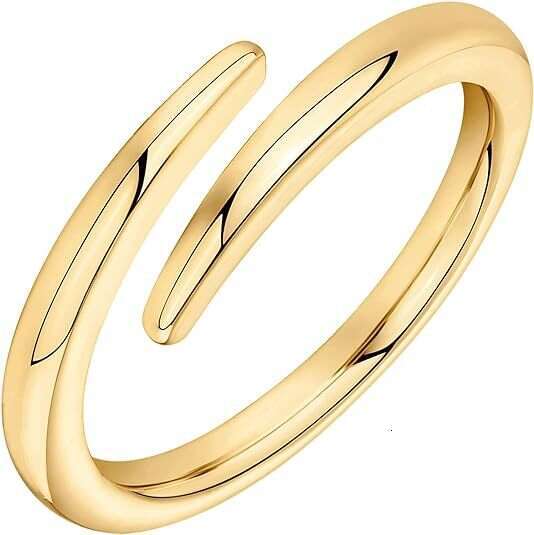 2024 New Open Real Gold Plated Ring High-end Niche Design Jewelry