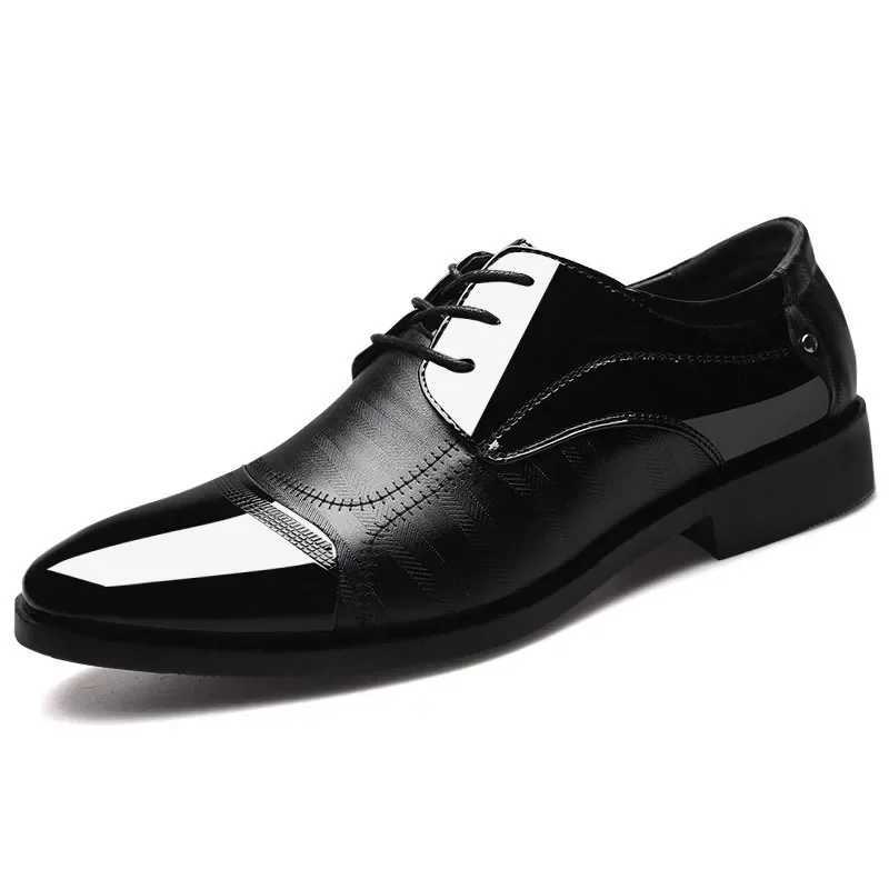 Black Shoes Mens Dress Elegant Man Formal Height Suit Shoes Men Luxury Office Casual Leather Party Brown England Business Shoe XJ250801