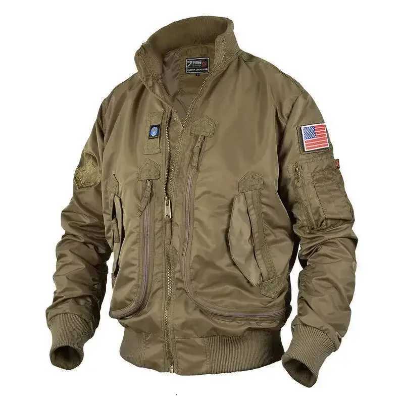 Mens Pilot Jacket Mens Air Force MA1 Baseball Jacket Spring and Autumn Casual Youth Trend Military Fan Stand Up Collar Jacket XJ250801