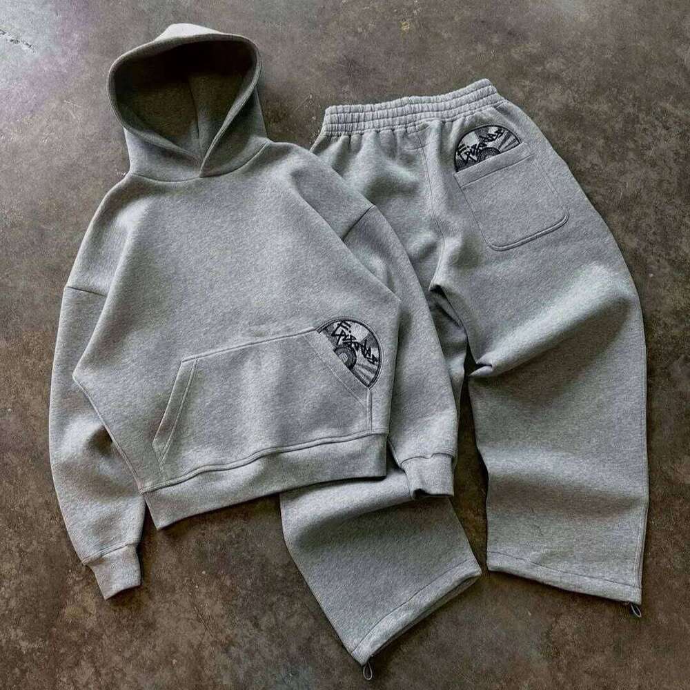 Autumn Winter New Fashion Street Versatile Personalized Embroidery Hoodie Couple's Style