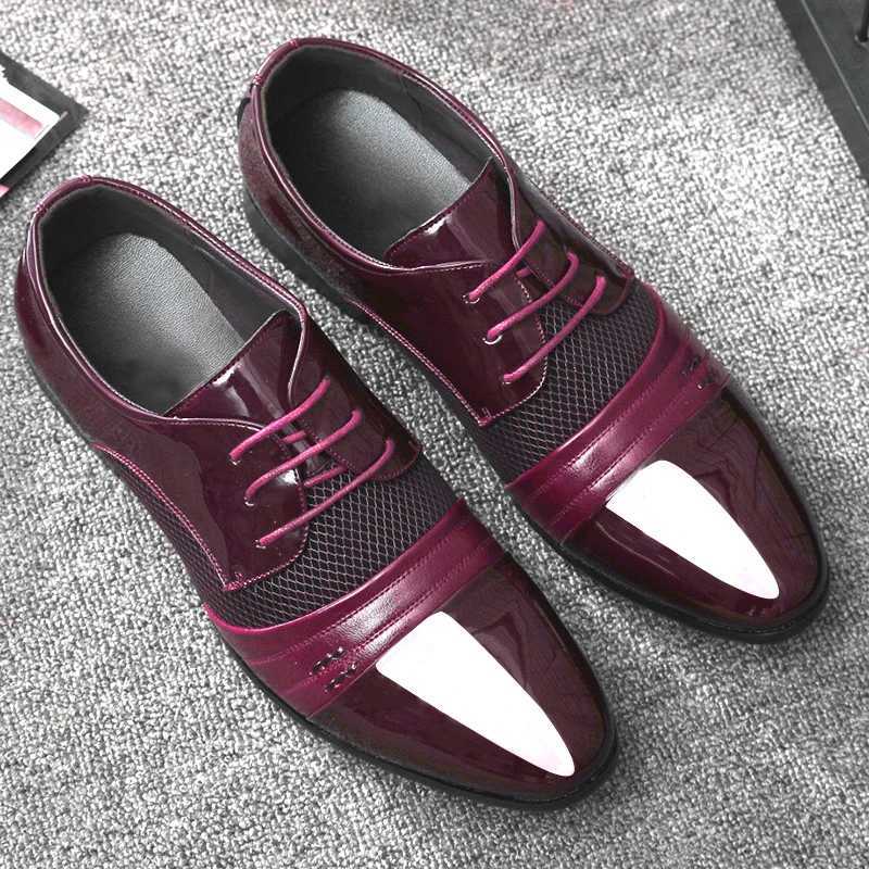 Formal PU Leather Shoes for Men Lace Up Oxfords Wedding Shoes for Male Dress Shoes for Party Mens Shoes XJ250801