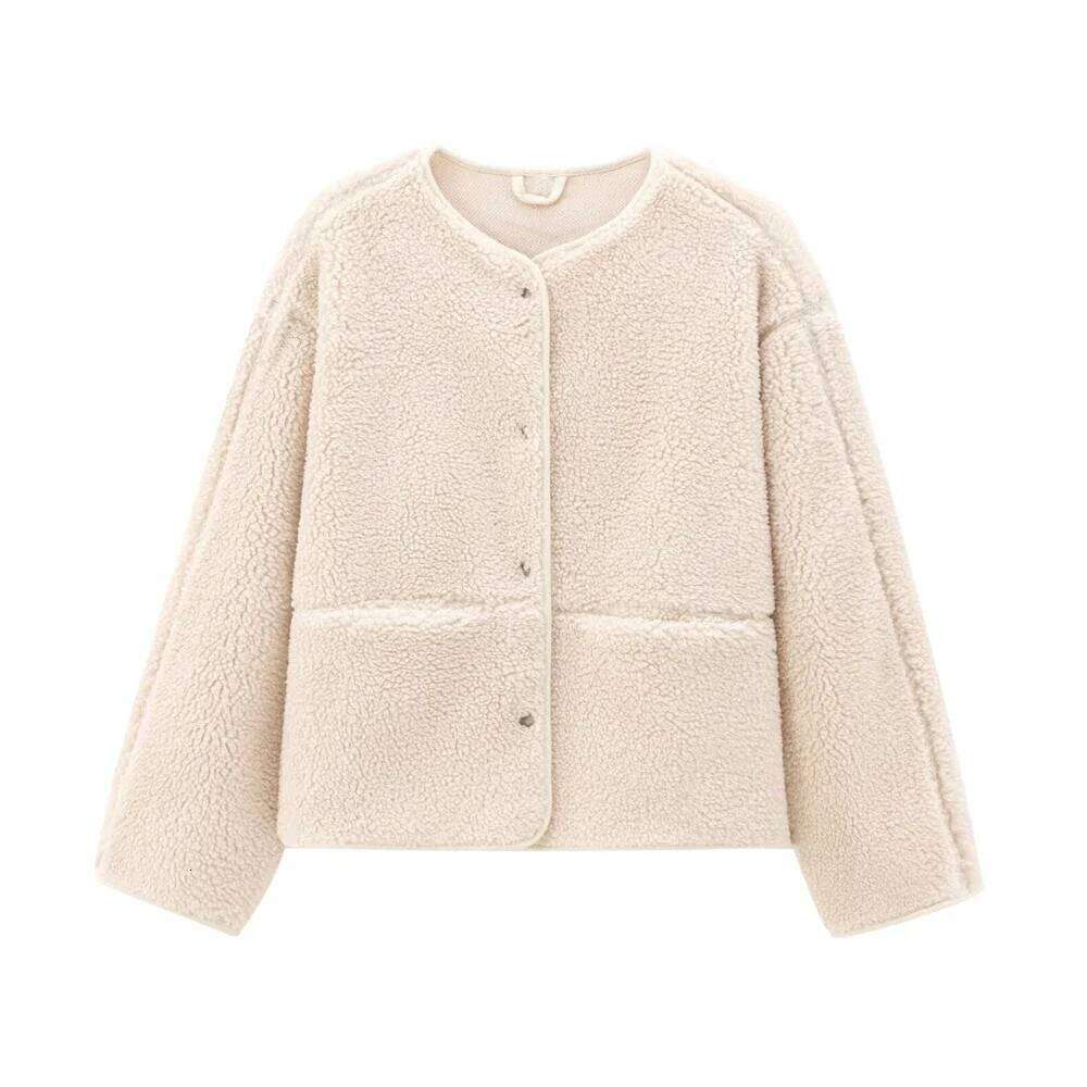 Designer Clothing 2025 Autumn And Winter New Round Neck Solid Color Comfortable Simple Polar Fleece Commuter Jacket