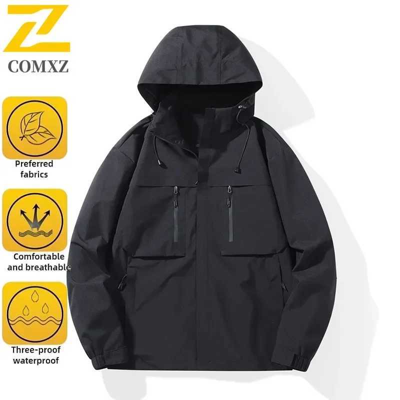 High Quality Functional Jacket Mens Women Autumn Outdoor Fishing Splicing Waterproof Windbreaker Casual Sport Bike Pocket Coat XJ250801
