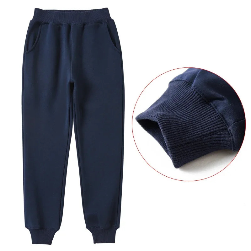 Trousers Autumn Winter Kids Teenage Boys Casual Sport Pants Fleece Trousers Jogger Pant for Children Loose Sweatpant Warm Clothes 4858