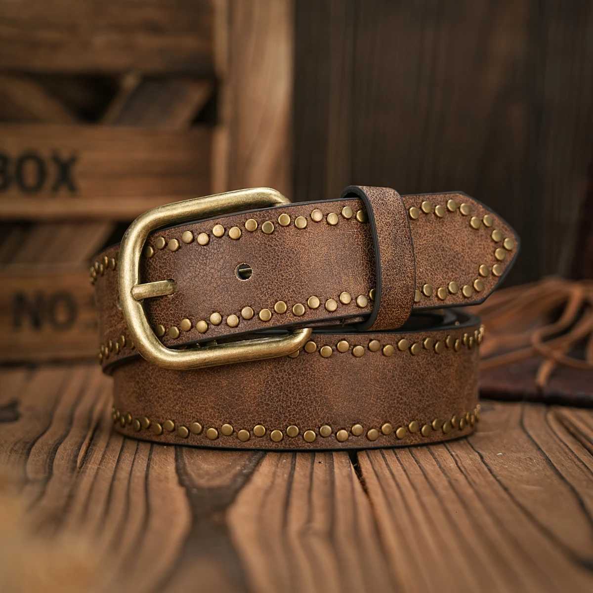 Vintage and fashion collision!PU leather alloy buckle waistband for both men and women to create a personalized western style. XJ250801