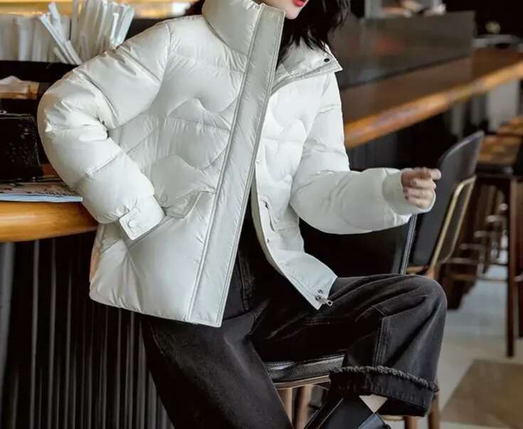 Designer Clothing 2025 Thick Padding Jackets For Women Cropped Duck Down Woman Coat Short Quilted Padded Korean Style Clothing High Quality Winter