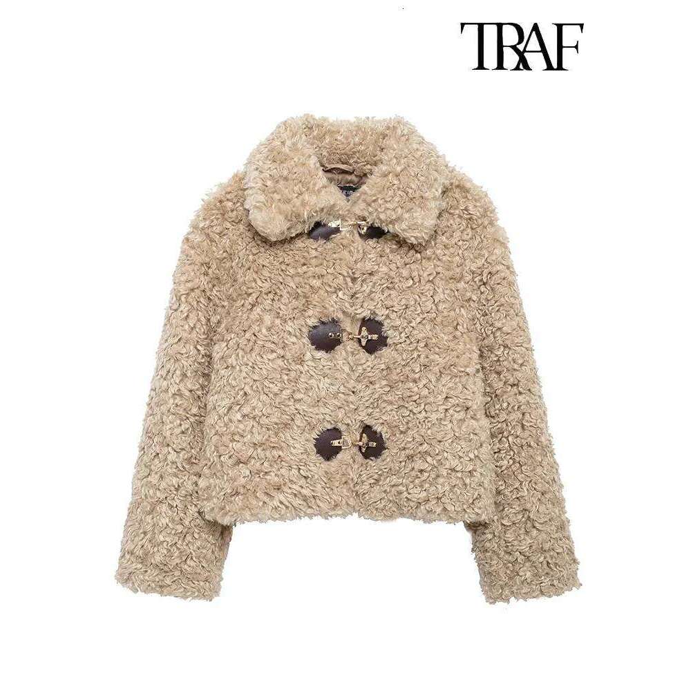 Women's Fashion Street Style Solid Color Long Sleeve Lapel Single Breasted Winter Padded Warm Teddy Jacket