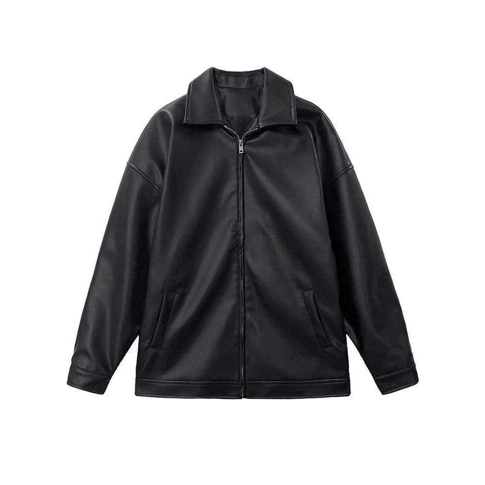 Designer Clothing 2025 Mauroicardi Spring Autumn Cool Short Black Soft Light Pu Leather Jacket Men Zipper Casual Mens Jackets And Coats Fashion