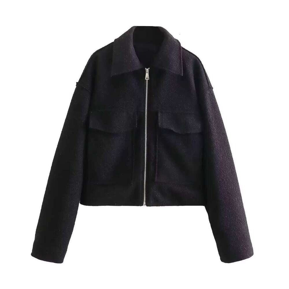 Designer Clothing 2025 Autumn Winter Cropped For Women Short Coat Tweed Zip Crop Demi-Season Jacket Woman New In Outerwears