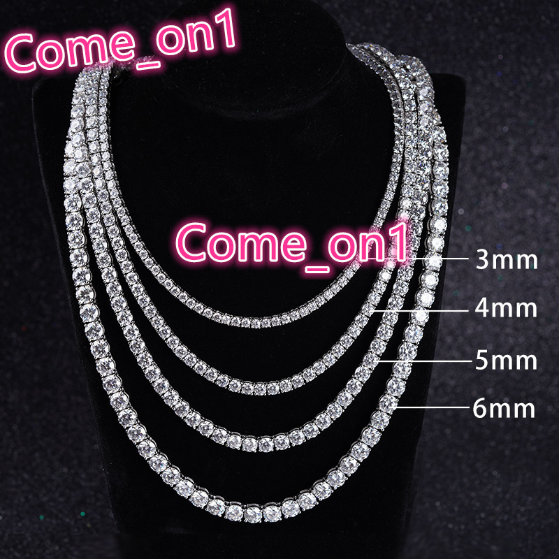 Starsgem Hips Hops Shining Necklaces Choker 925 Sterling Silver Punk Chunky Tennis Chain Moissanite Necklace