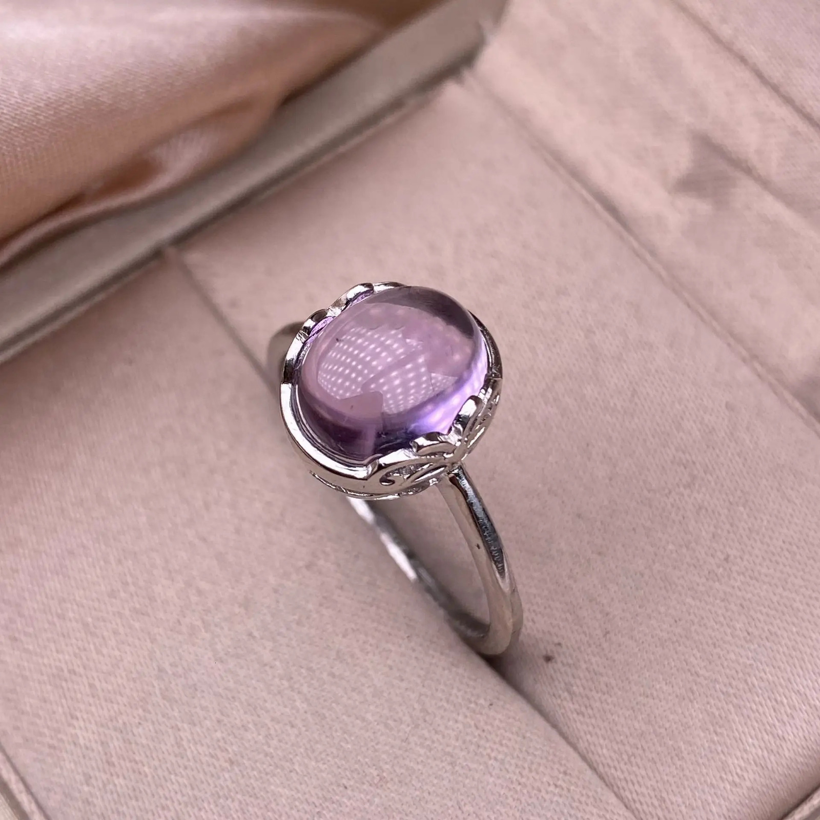 HOYON Natural Impurity Free Amethyst Ring s925 Sterling Silver Wedding Jewelry Exquisite Womens Ring Accessories Gift 250729