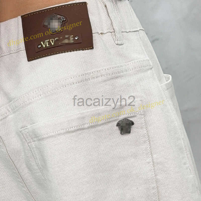 Men's Jeans designer Luxury jeans for mens Summer new baggy jean mens cotton elastic straight tube loose highend wide leg pants true relgion pa