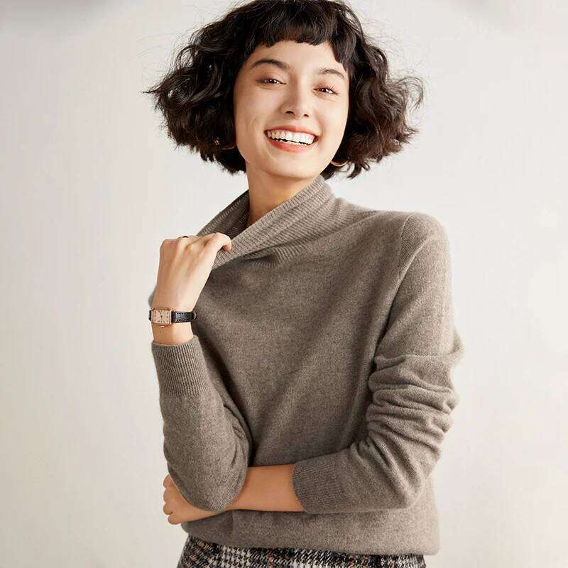 Autumn And Winter New Sweater 100% Pure Cashmere High Collar Hoodie Knitted Hot Selling Women's Top 250730