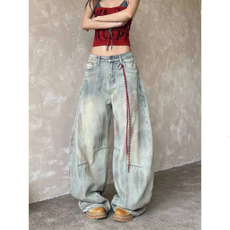 Women's Light Blue Y2k Baggy Jeans Haruku Aesthetic Japanese 2000S Style Denim Trousers Vintage Cargo Pants Trashy Clothes MDNG
