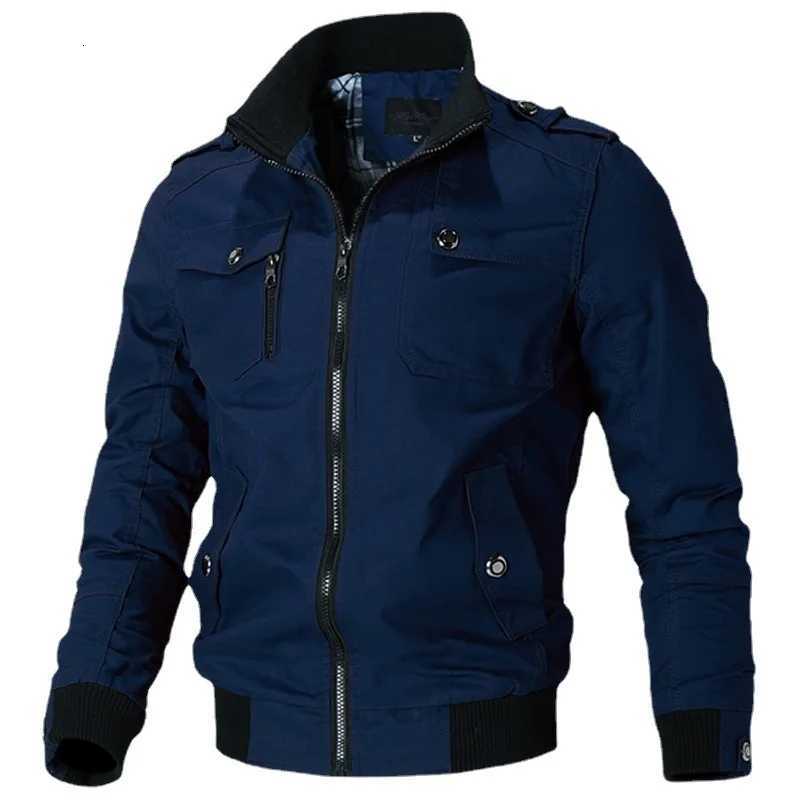 2023 Spring Autumn New Bomber Jacket Men Fashion Slim Windbreaker Jacket Coat Men Clothing Tactics Military Casual Jacket Men XJ250801
