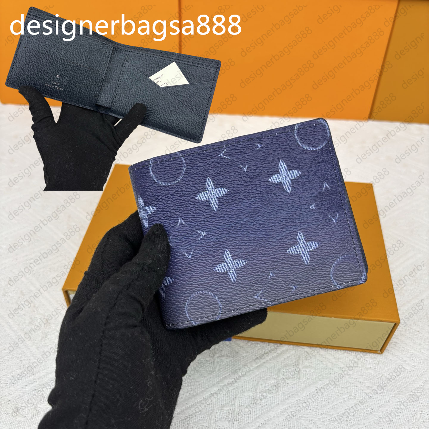 Luxury Designer Men's Wallet Leather Credit Card Holder High Quality Classic Cash Clip Coin Pocket Purse Long Term Business Double Fold Bestsel