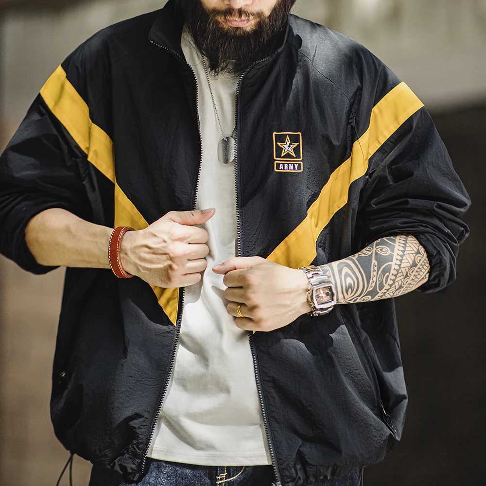 Maden Retro Training Jacket Outdoor IPFU Sports Contrasting Loose Stand-up Collar Zipper Design Jacket for Mens Autumn XJ250801