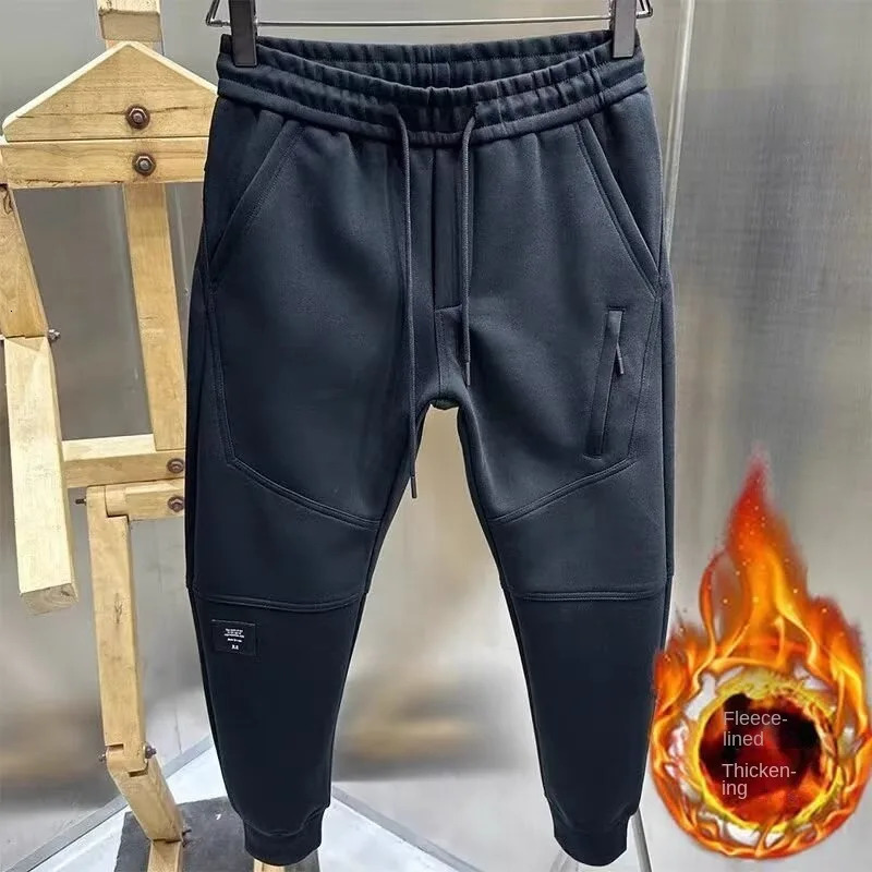 Plush Thickened Casual Jogger Pants For Men In Autumn And Winter Cold Resistant Warm Sports Outdoor Wear Mens Fashion 250731