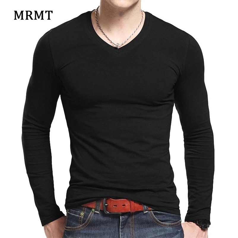 MRMT Mens Long Sleeve T-shirt Round Collar Mens T-shirt Slim Shirt Solid Color Mens T-shirt Tops Tees 250724CJ