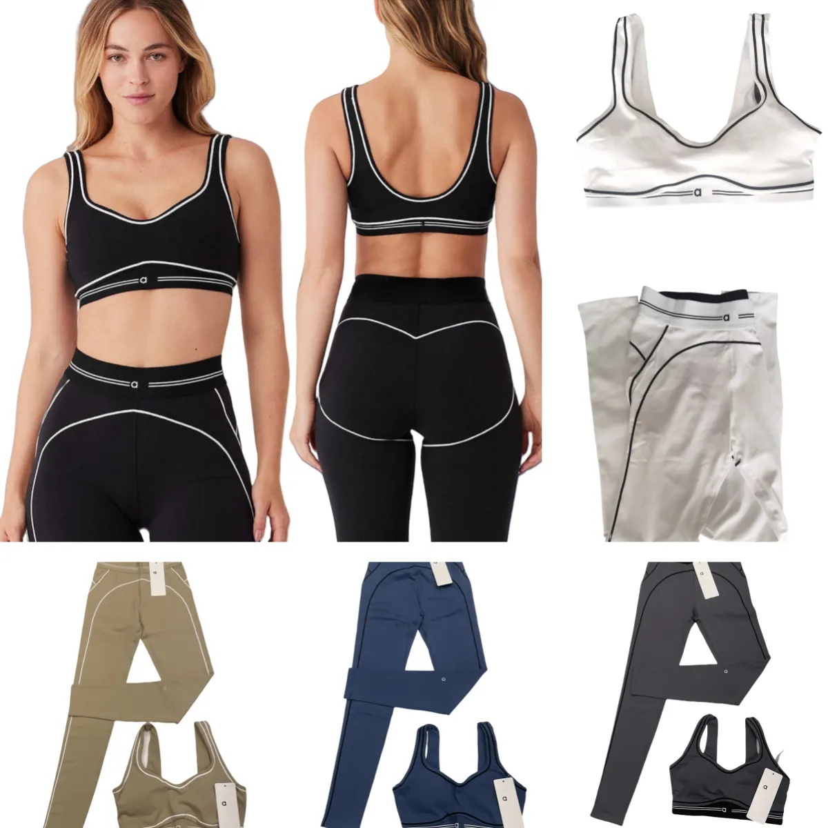 5A Quality gym set women clothes Yoga Set sports bra Tops Throb Bra+Leggings High End Striped Low Back Dance Yoga tennis dressWomen&#039;s-image-1069419862