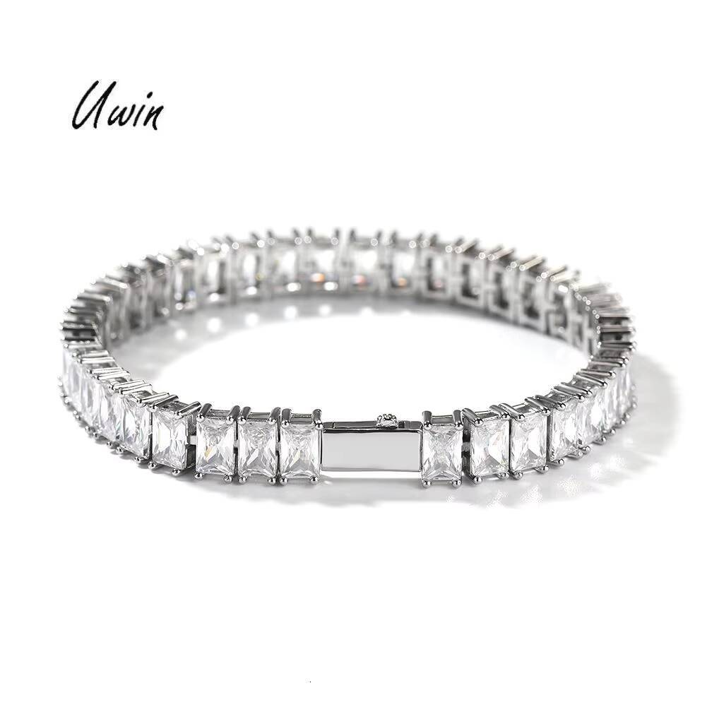 6mm CZ Tennis Bracelet Bling Jewelry Full Square CZ Tennis Chain Luxury Women Man Jewelry Gift