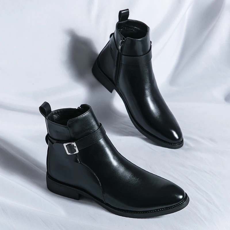 2025 Autumn er Business Casual Shoes For Men Trend Classic Leather Shoes Outdoor Chelsea Pointed Tip Brown Plus Size 47 250730