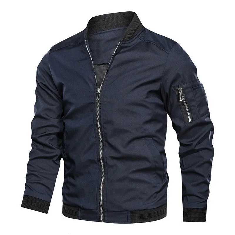 Spring Autumn Mens Zipper Bomber Jacket Men New Sports Windbreaker Zip Up Coat With Pockets Clothing Casual Lightweight Jacket XJ250801