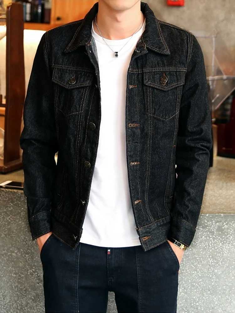 Autumn New High-end Brand Male Fashion Boutique Blue Slim Casual Denim Jacket Trendy Thin Mens Denim Coat Cowboy XJ250801