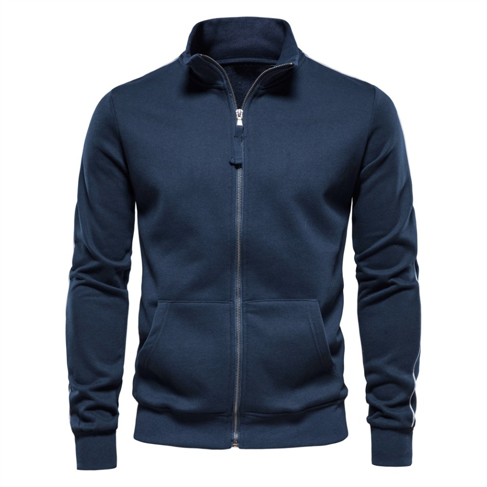 hoodies for men zip up hoodie coat winterjacke Sports color blocking casual cardigan Stand collar zip up long sleeve sweatshirt mens Down Jacket Out
